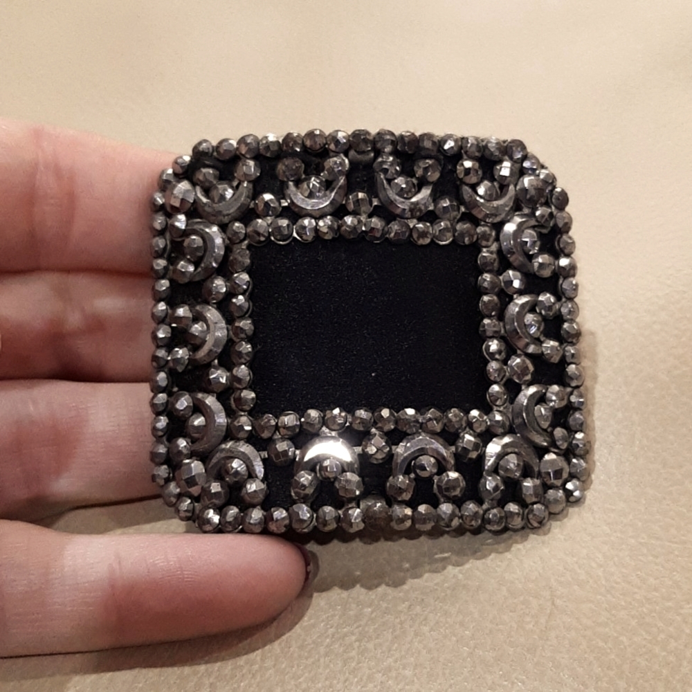Victorian Crescent Moon Cut Steel Antique Buckle